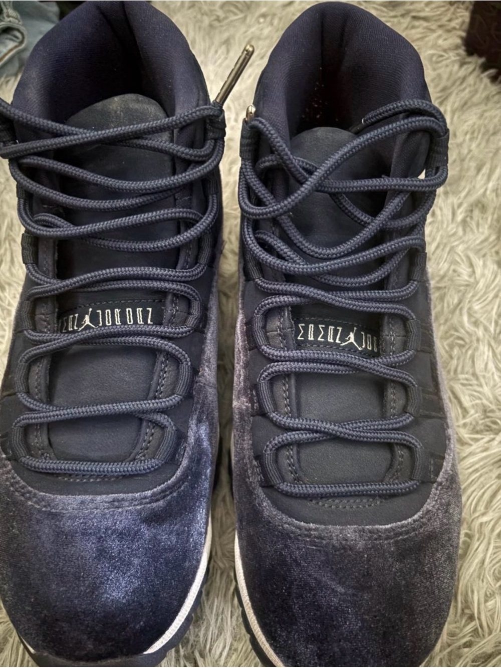LNA Men's Low-Top Sneakers in Navy Velvet